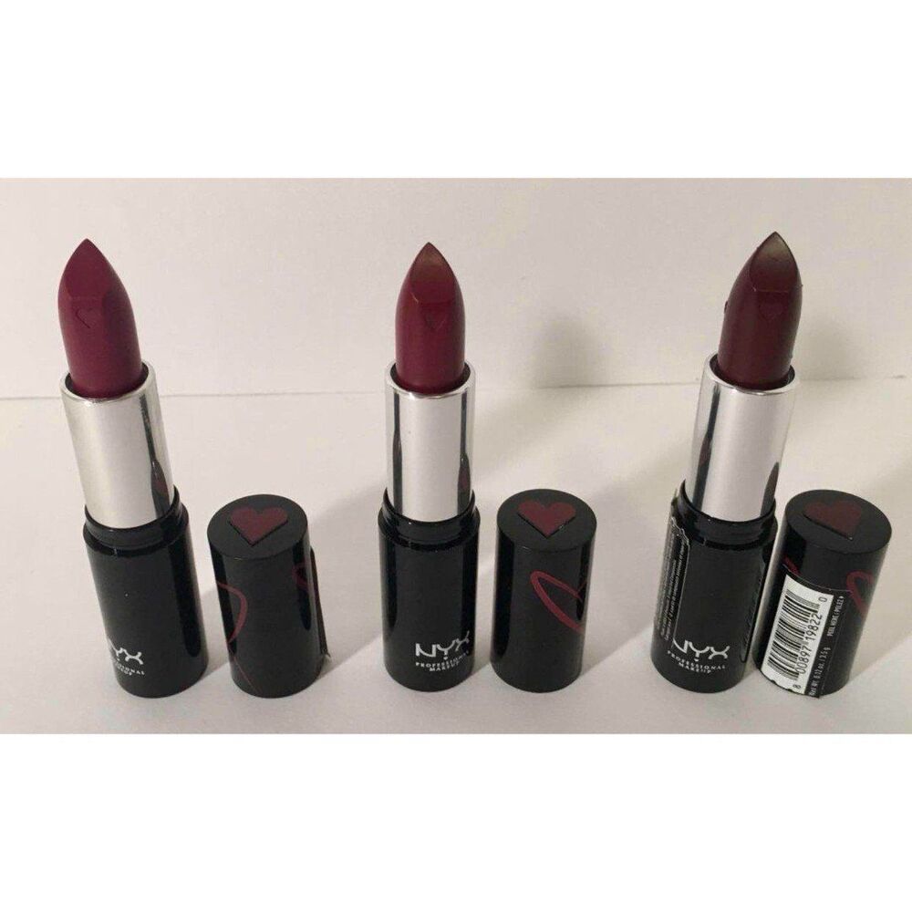 3x NYX Professional Makeup Shout Loud Satin Lipstick 3 Different Colors NEW